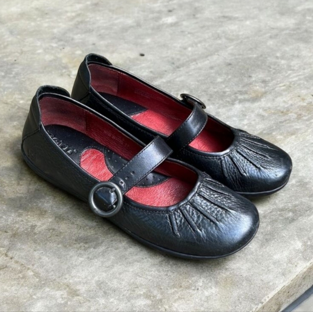 Born Black Mary Jane Sandals with Red Insole